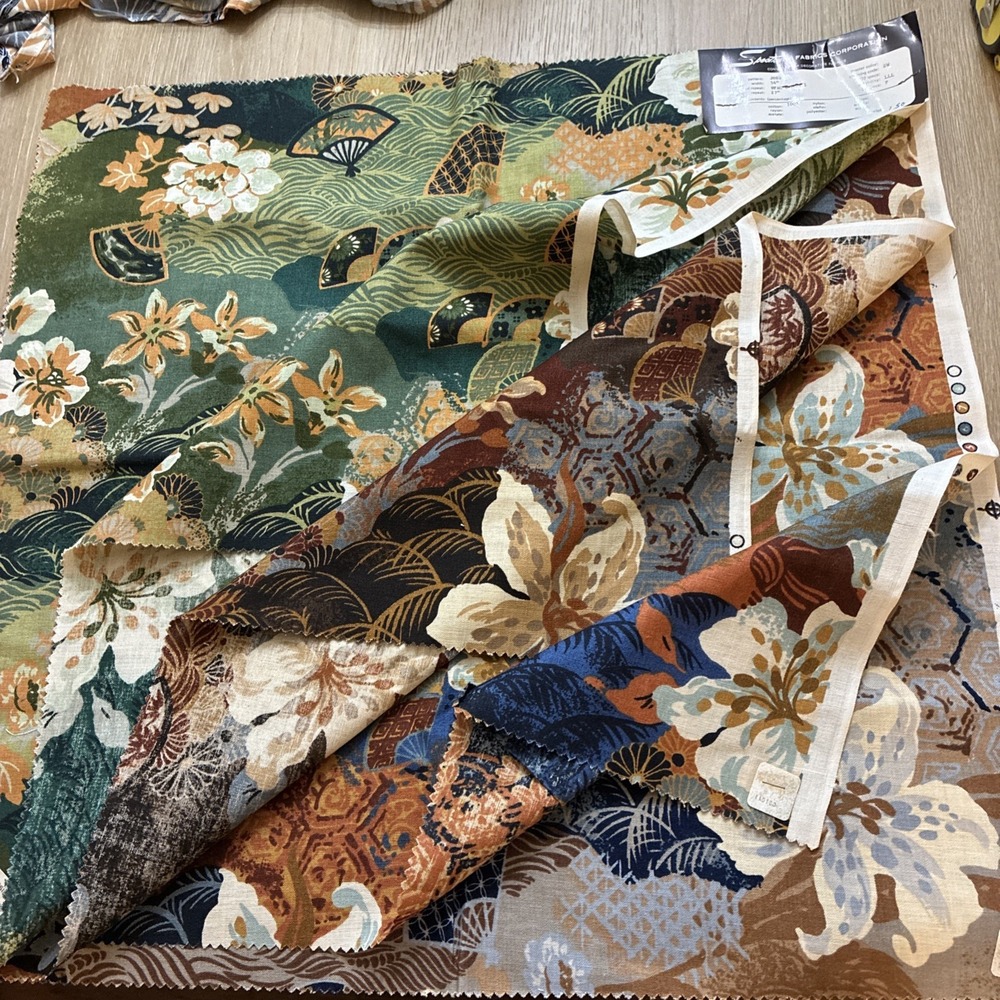 VTG Spectrum Fabric Samples By Jay Yang  100% Cotton 4 Pieces 25"x25"